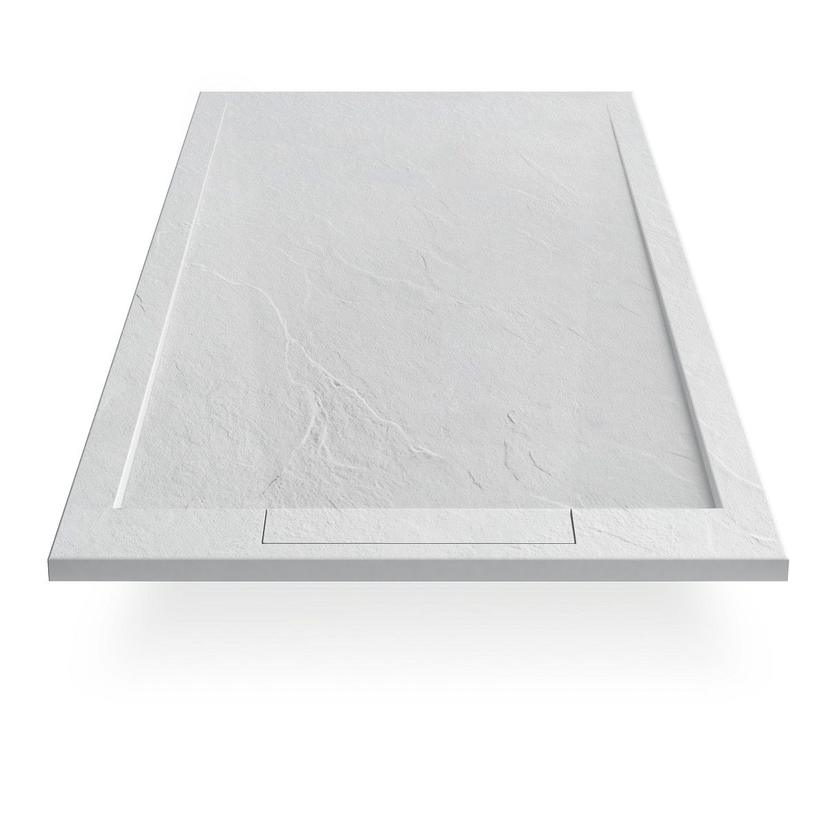 Duschwanne, Mineralkomposit, Maße 70-90 x 80-160 cm, Höhe 2,5 cm, verdeckter Ablauf, zuschneidbar, Weiß, Antonio