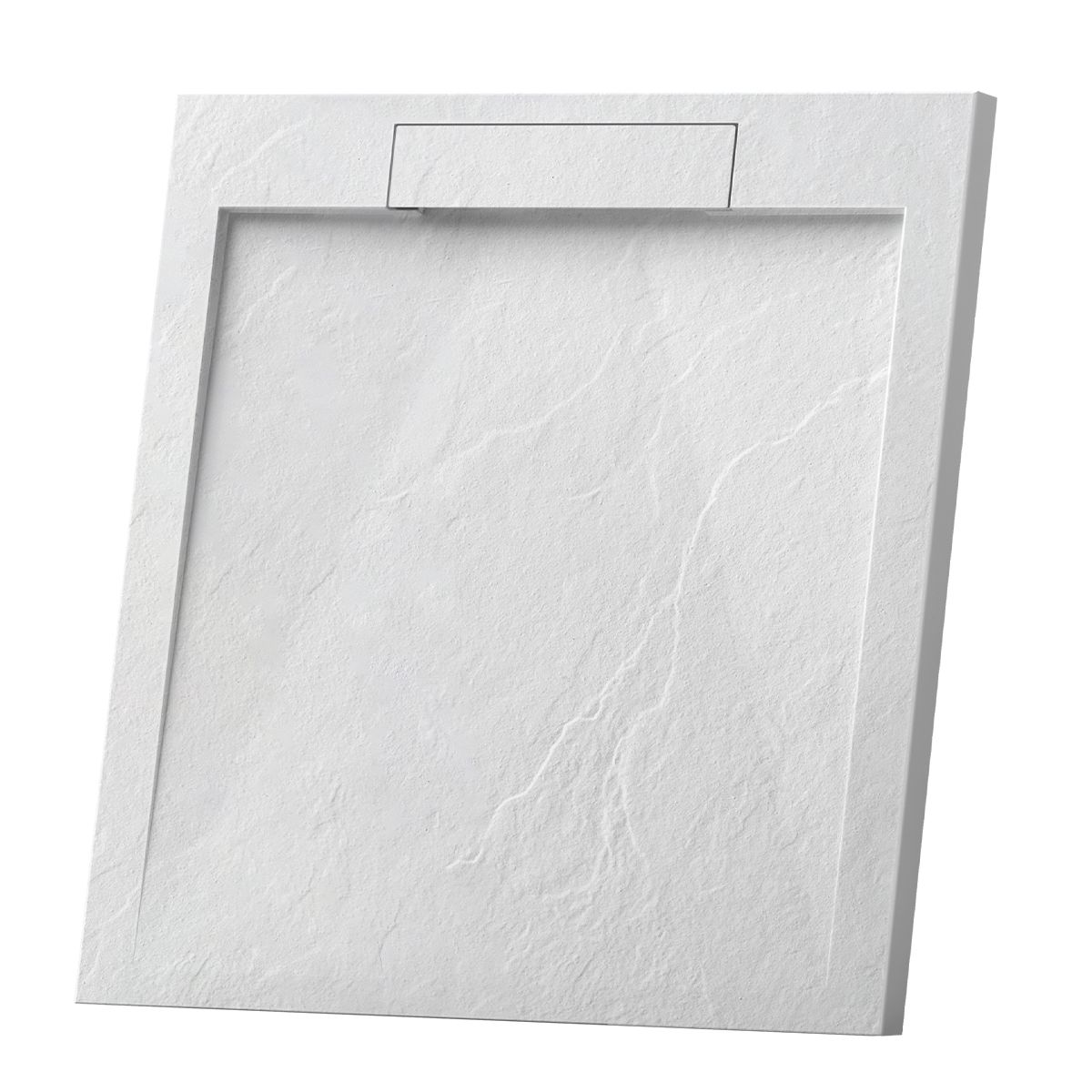 Duschwanne, Mineralkomposit, Maße 70-90 x 80-160 cm, Höhe 2,5 cm, verdeckter Ablauf, zuschneidbar, Weiß, Antonio