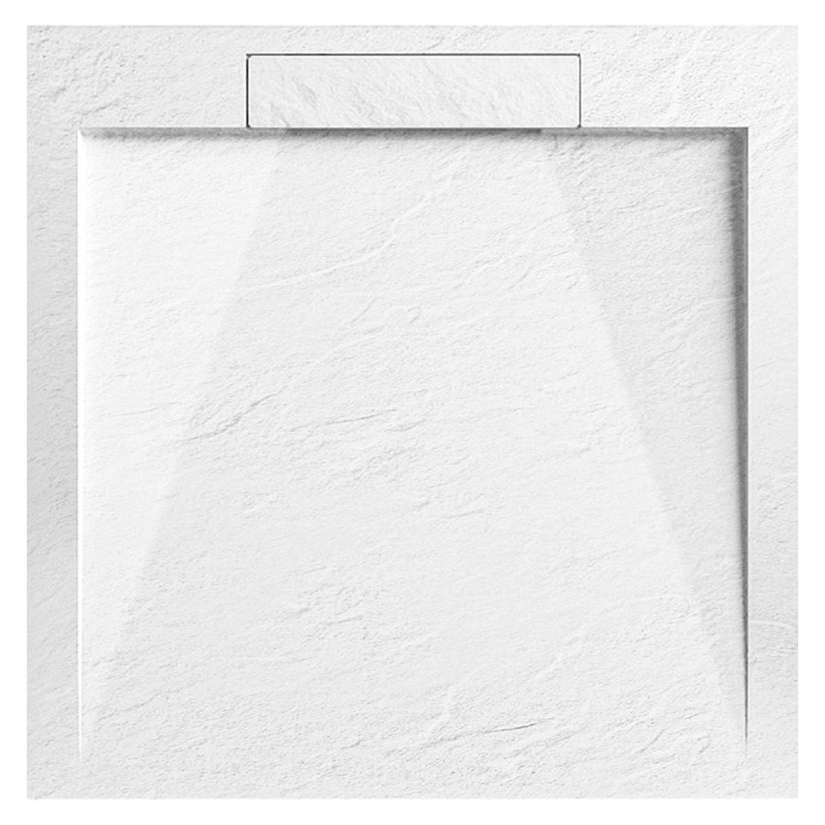Duschwanne, Mineralkomposit, Maße 70-90 x 80-160 cm, Höhe 2,5 cm, verdeckter Ablauf, zuschneidbar, Weiß, Antonio
