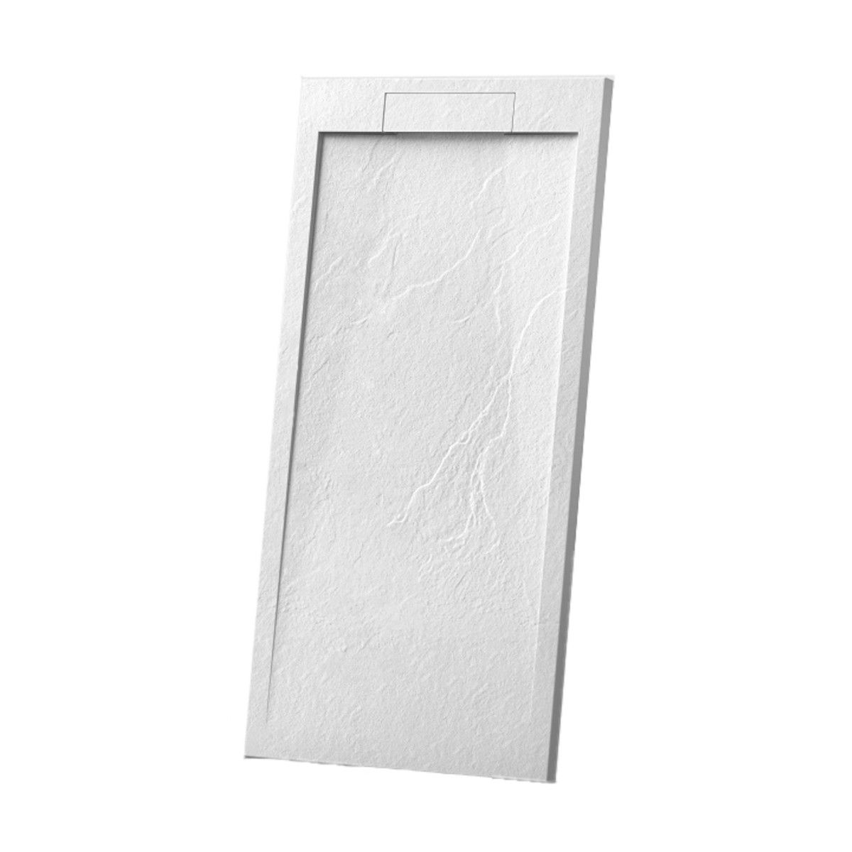 Duschwanne, Mineralkomposit, Maße 70-90 x 80-160 cm, Höhe 2,5 cm, verdeckter Ablauf, zuschneidbar, Weiß, Antonio
