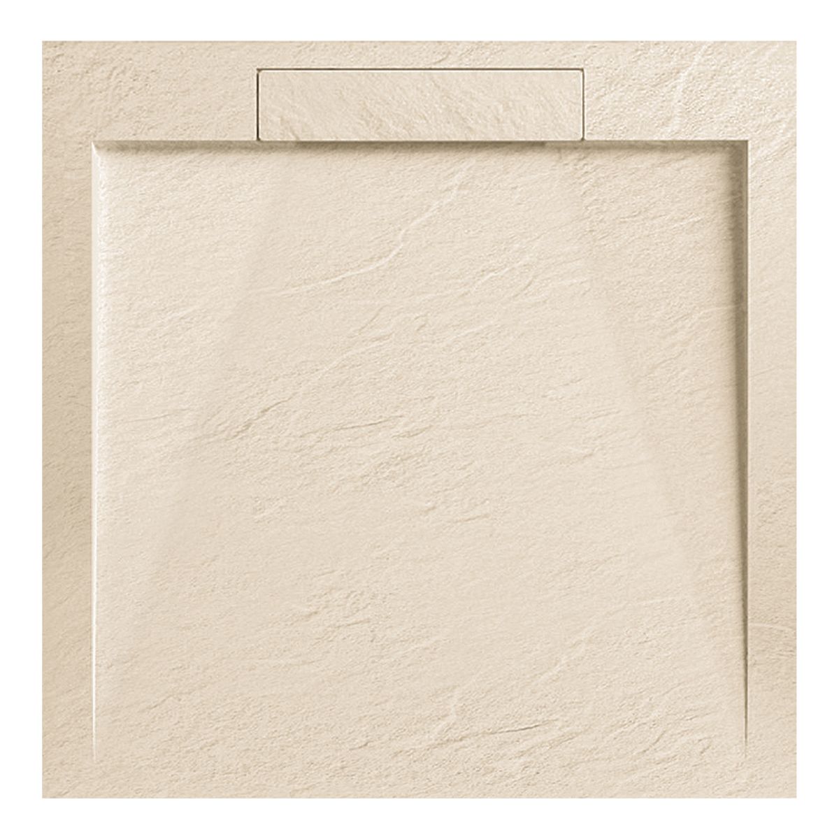 Duschwanne, Mineralkomposit, Maße 70-90 x 80-160 cm, Höhe 2,5 cm, verdeckter Ablauf, zuschneidbar, Creme, Antonio