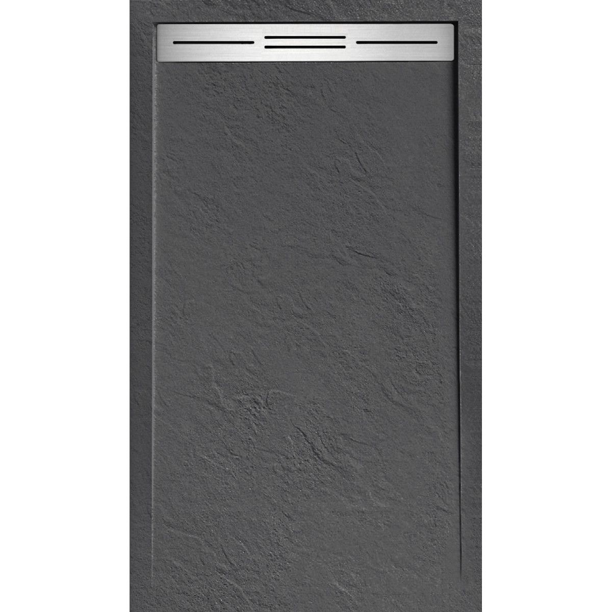 Duschwanne, Mineralkomposit, Maße 90-100x120-160 cm, Höhe 2,8 cm, zuschneidbar, Anthrazit, Gonzalo