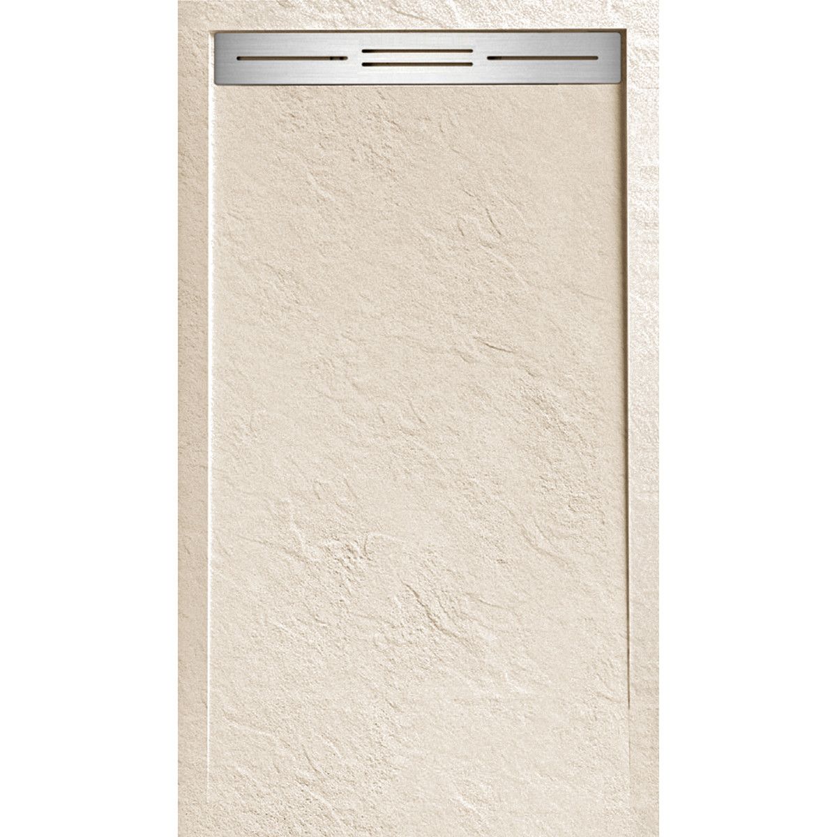 Duschwanne, Mineralkomposit, Maße 90-100x120-160 cm, Höhe 2,8 cm, zuschneidbar, Creme, Gonzalo