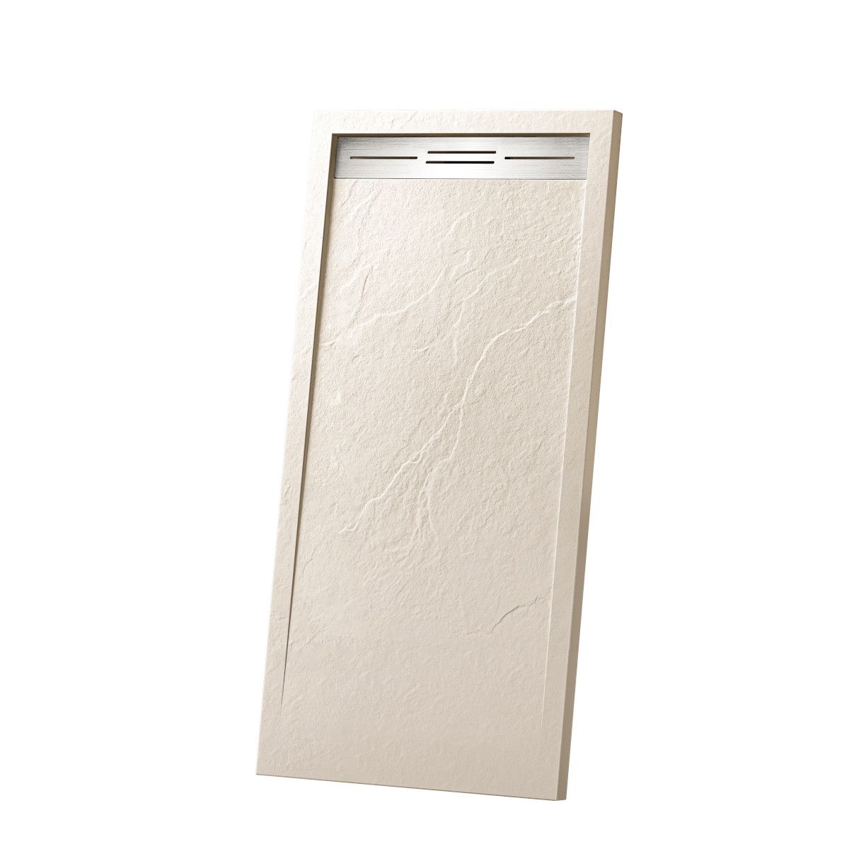 Duschwanne, Mineralkomposit, Maße 90-100x120-160 cm, Höhe 2,8 cm, zuschneidbar, Creme, Gonzalo