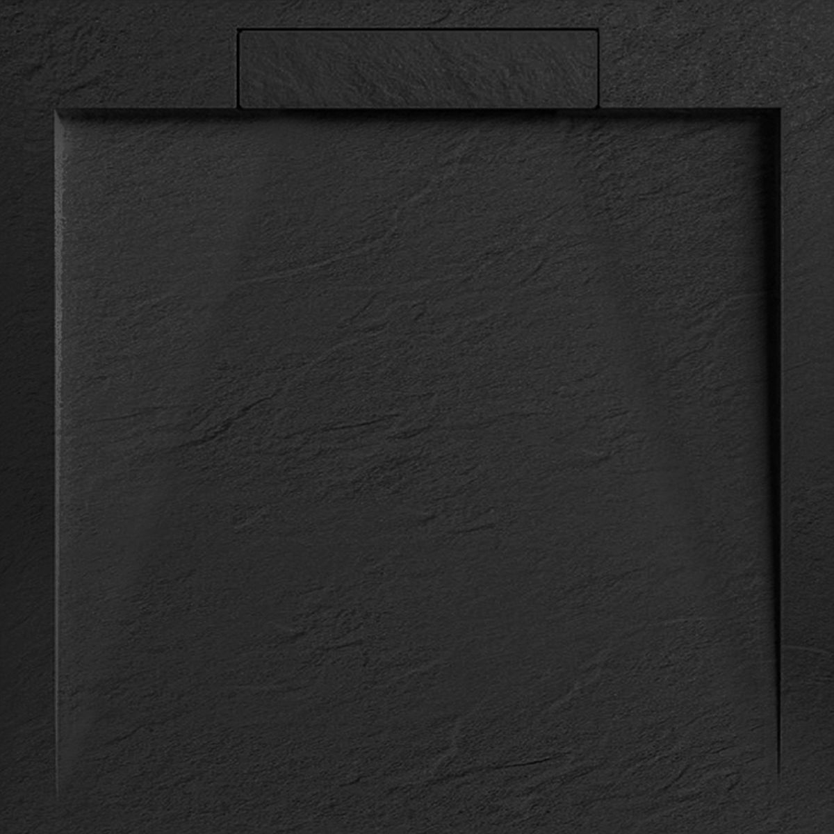 Duschwanne, Mineralkomposit, Maße 100-160x70-90 cm, Höhe 2,5 cm, verdeckter Ablauf, zuschneidbar, Schwarz, Antonio