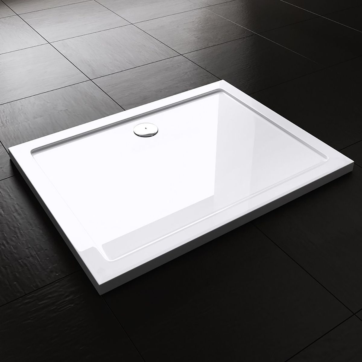 Rechteckige Slim-Duschwanne, 4 cm Höhe, Größen von 70 bis 140 cm, Sanitäracryl, EGO-FARO
