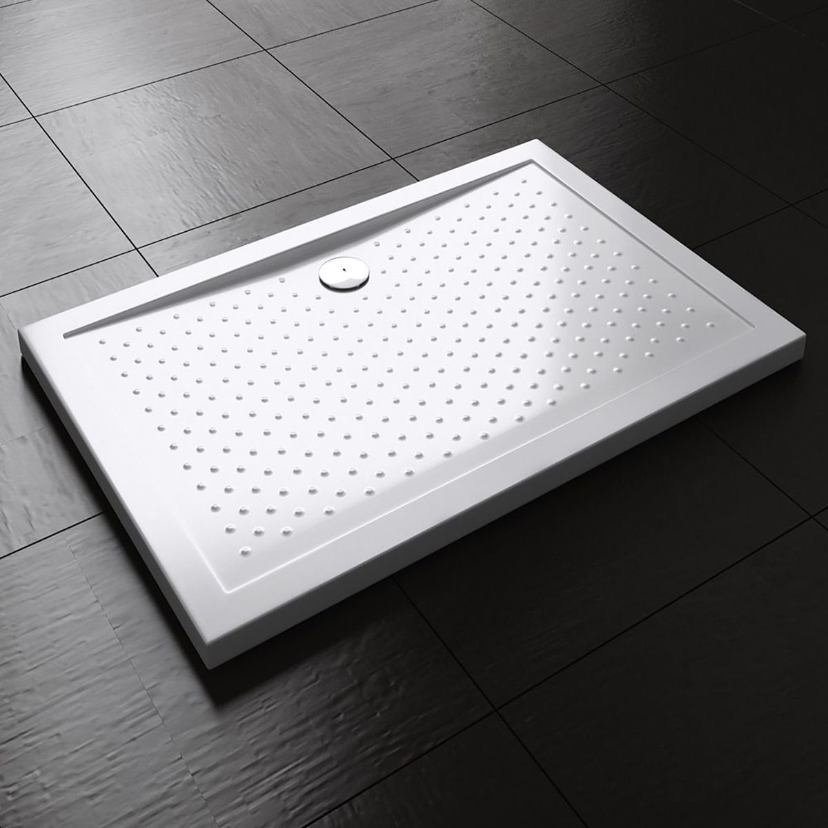 Duschwanne Slim EGO-L, 4 cm Höhe, reines Sanitäracryl, rutschfest, Breiten zwischen 75-80x100-110 cm