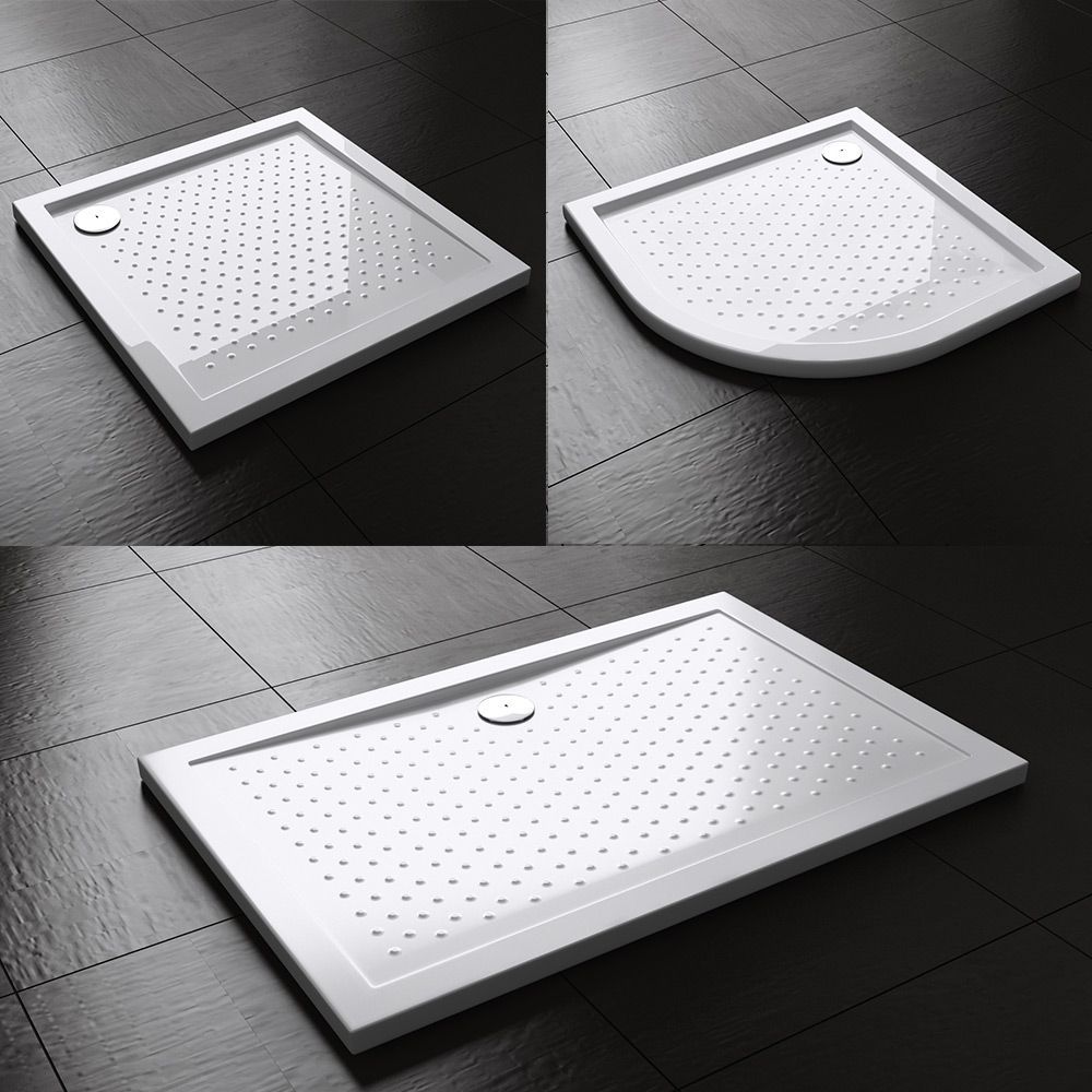 Duschwanne EGO-L, 4 cm Höhe, rutschfestes Sanitäracryl, Breiten zwischen 70 und 140 cm