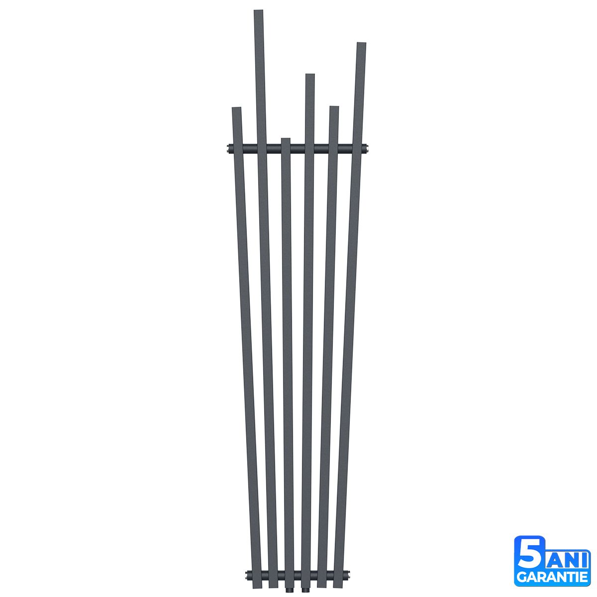 Heizkörper, Anthrazit, 180x42 cm, 687 W, 6 Elemente, Stahl, Modernes Design, Enes