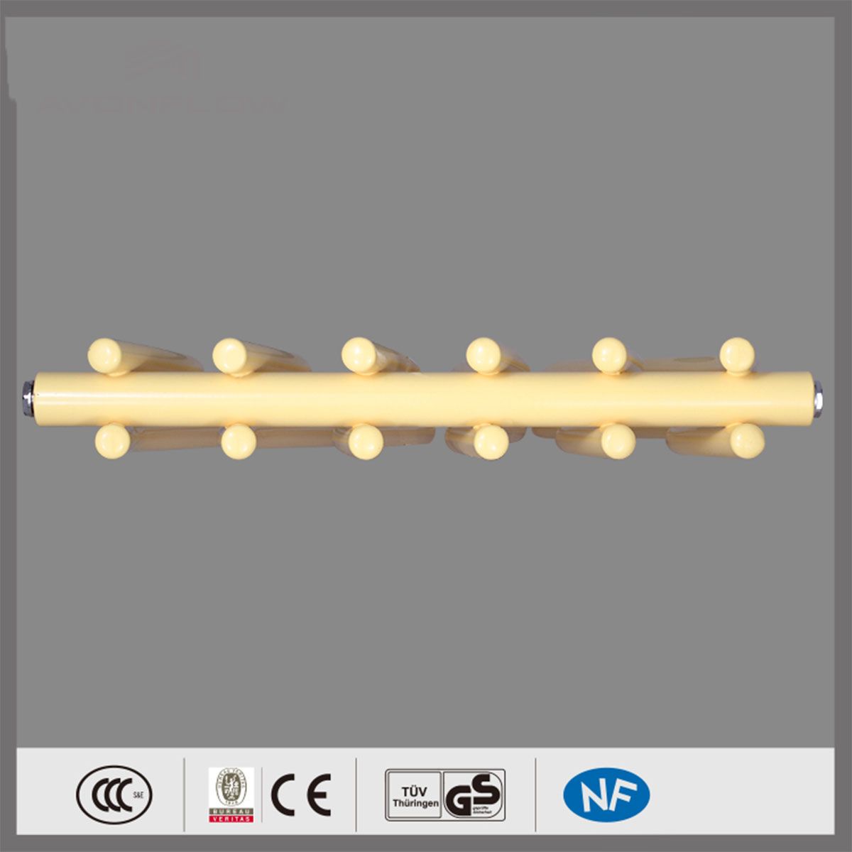 Dekorativer Heizkörper, Creme, 120x50 cm, 506 W, 12 Elemente, Stahl, für Bad oder Zimmer, Emre