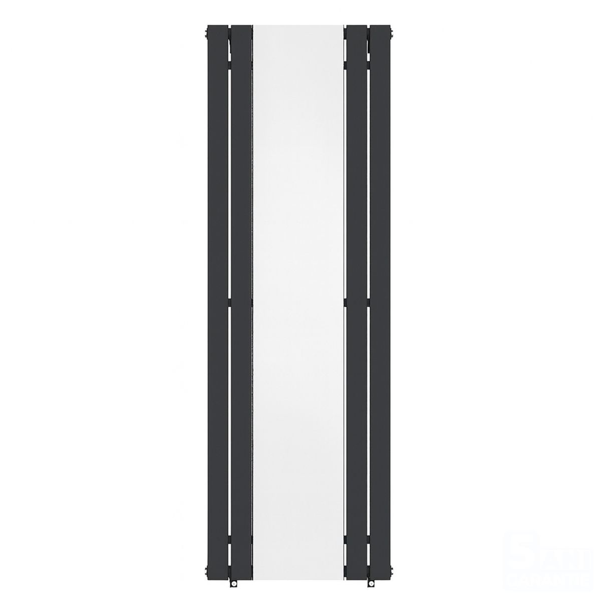 Dekorativer Heizkörper aus Stahl mit Spiegel, Anthrazit, 4 Elemente, 593 W, 180x60 cm, Malvina