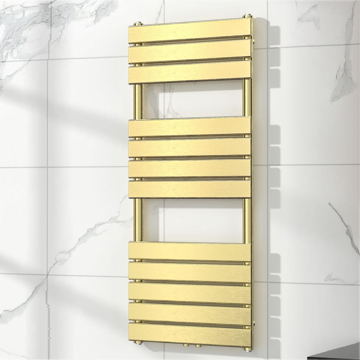 EGO Heizkörper – Nadir, Gebürstetes Gold, Handtuchheizkörper aus Stahl, 120 oder 140 x 50 cm