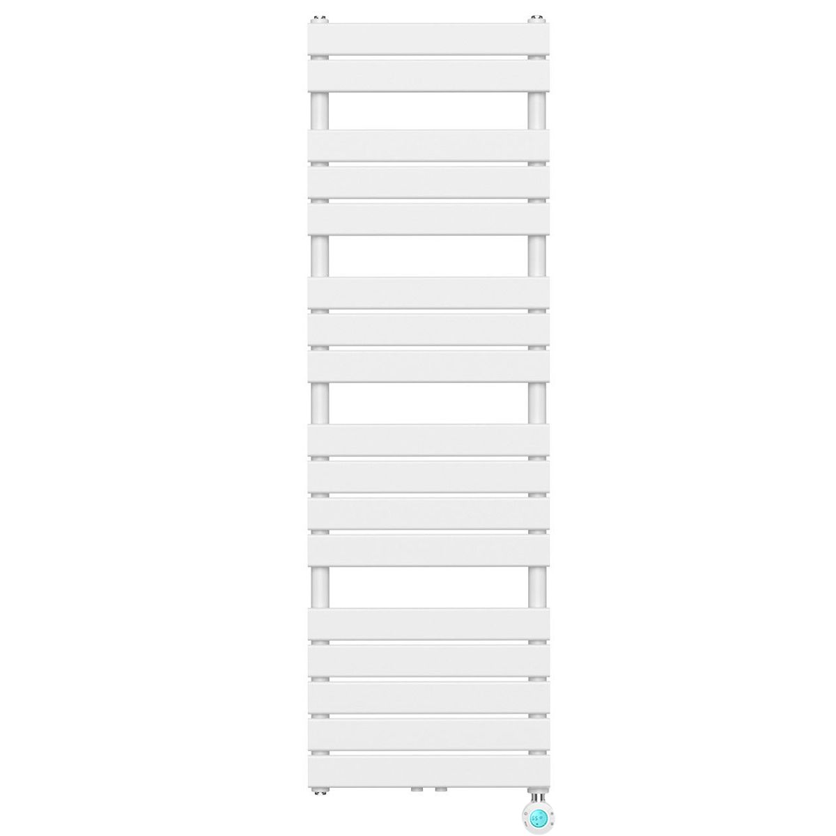 Elektrischer Heizkörper mit LCD-Thermostat, Wochenprogrammierung, Timer, Handtuchhalter, 120-140-160x50 cm, Weiß, Nadir