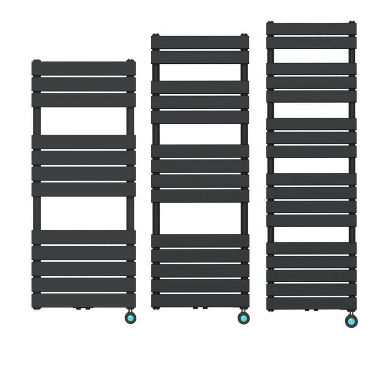 Elektrischer Heizkörper mit LCD-Thermostat, Wochenprogrammierung, Timer, Handtuchhalter, 120-140-160x50 cm, Anthrazit, Nadir