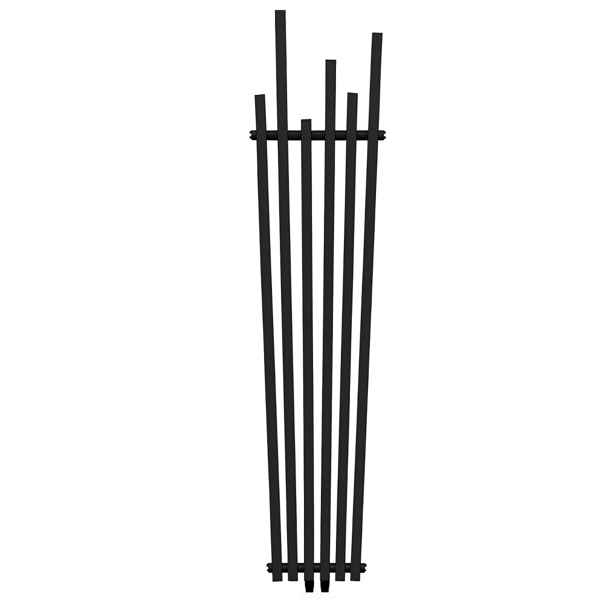 Heizkörper, Mattschwarz, 180x42 cm, 687 W, 6 Elemente, Stahl, Modernes Design, Enes