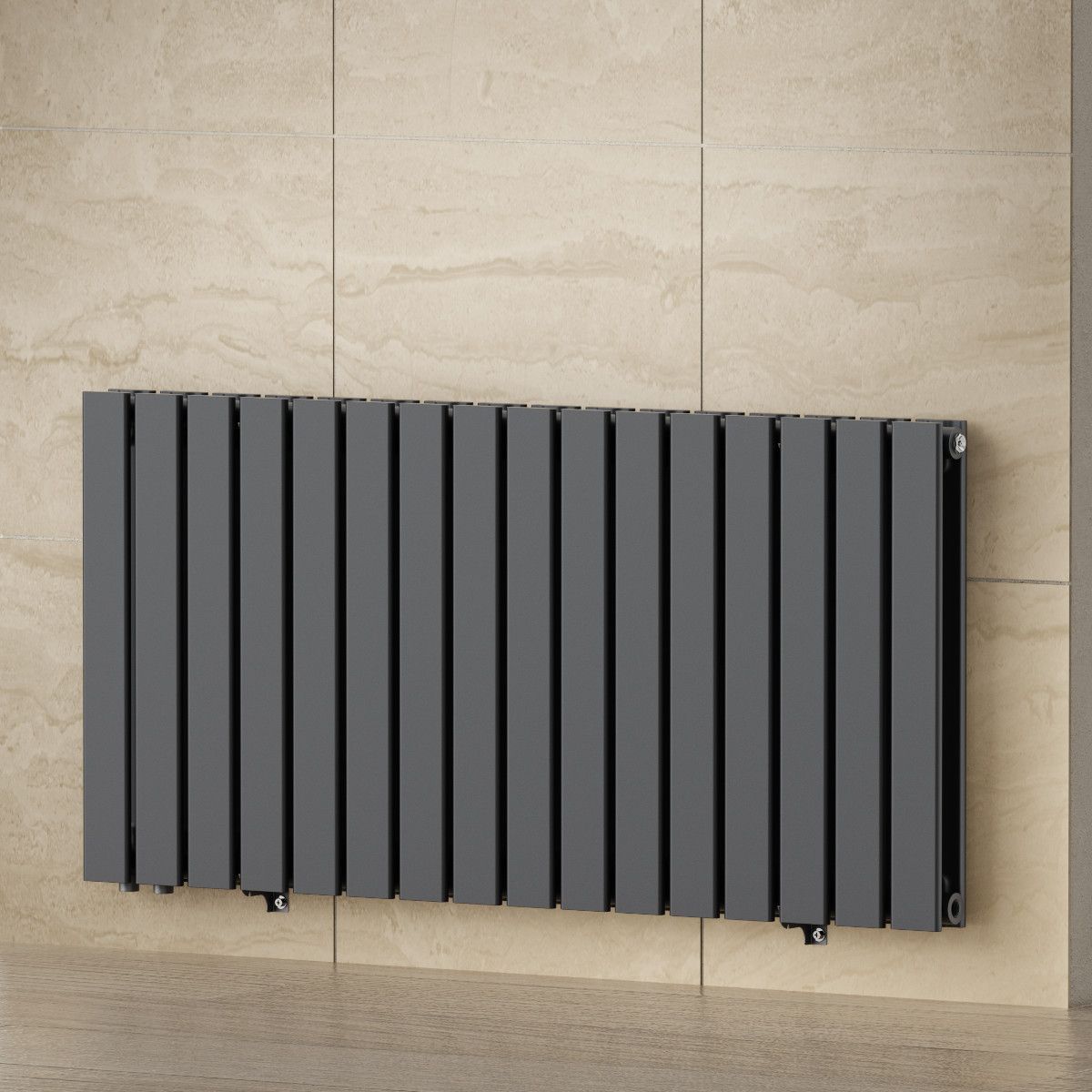 Doppel-Heizkörper aus Stahl, B-Ware, Anthrazit, 107 x 60 cm, Ego-Alesia, für Wohnzimmer oder Zimmer