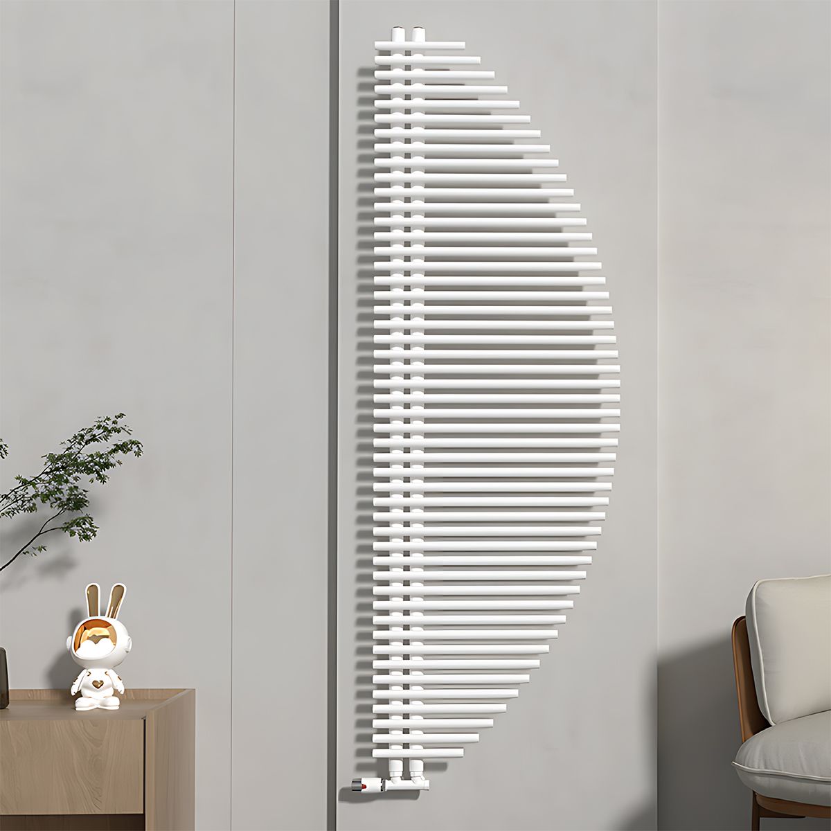 Heizkörper, Handtuchheizkörper aus Stahl, 33 Elemente, 585 W, 125x50 cm, Weiß, Brisa Blanca