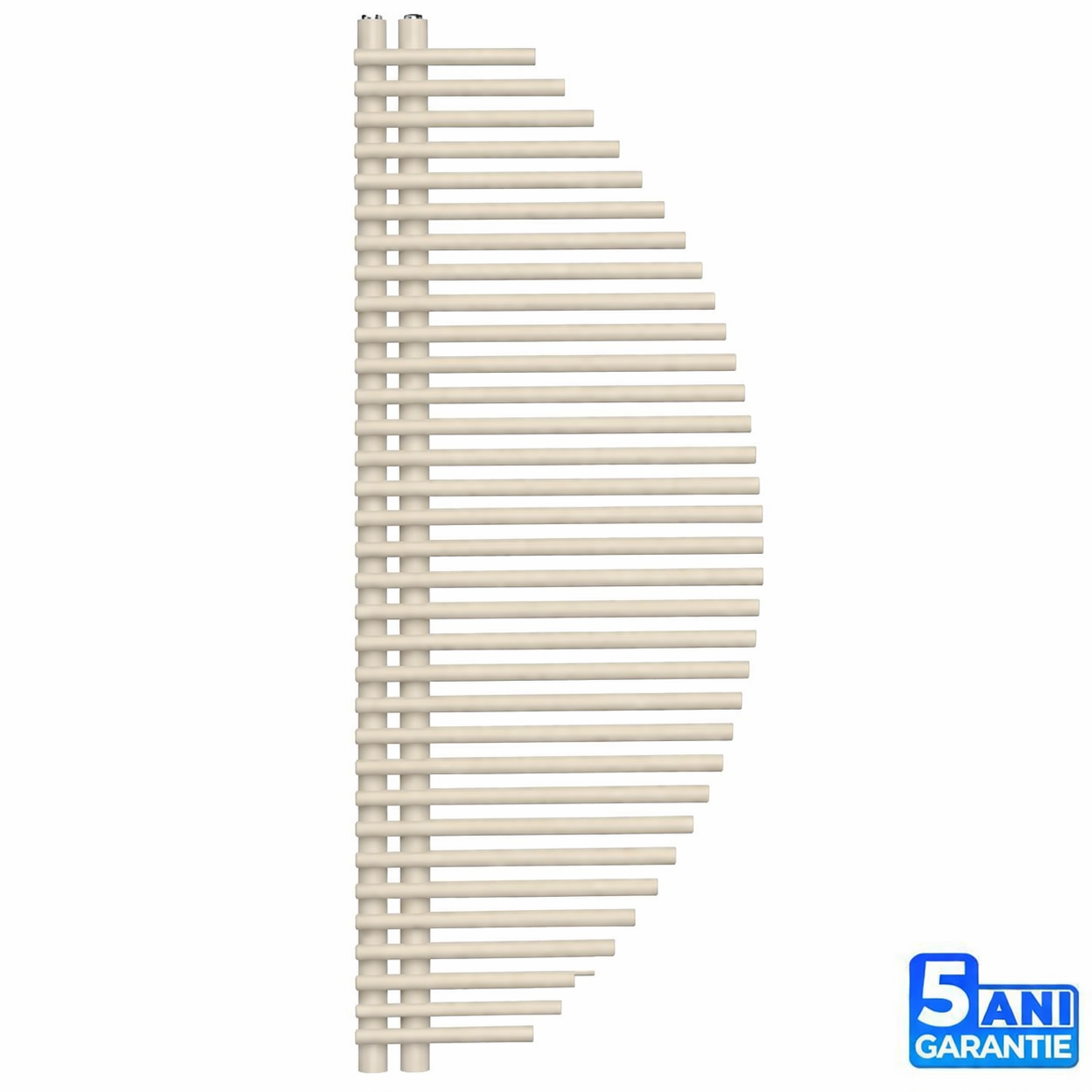 Heizkörper, Handtuchhalter aus Stahl, 33 Lamellen, 585 W, 125 x 50 cm, Creme, Brisa Blanca