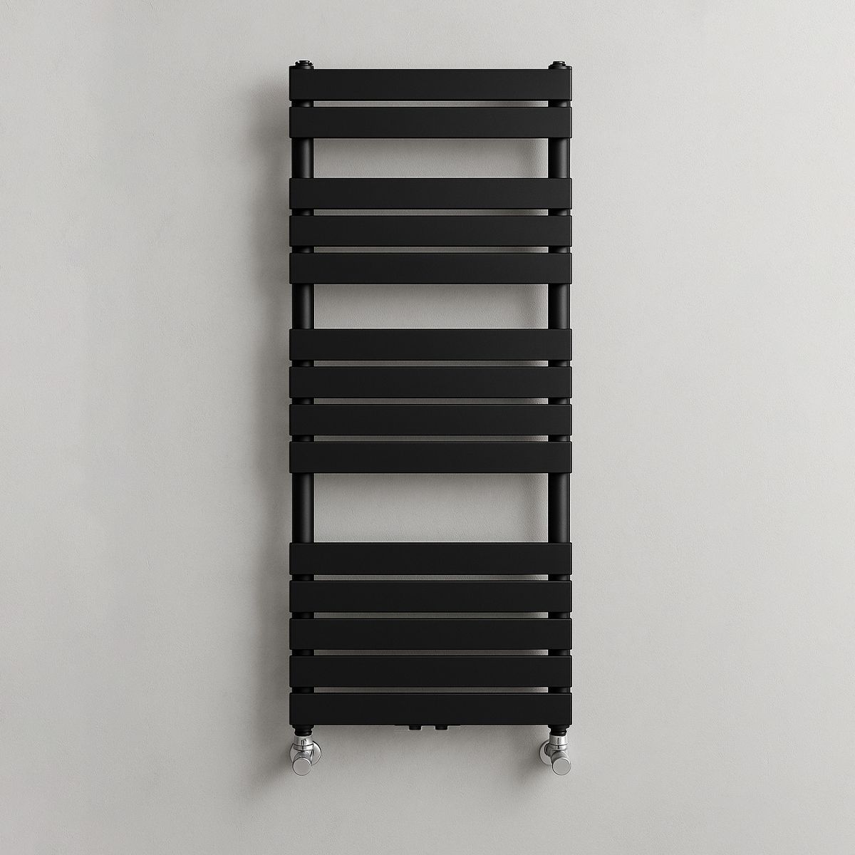 Heizkörper, Handtuchheizkörper aus Stahl, Mattschwarz, Größe: 120-140-160x50 cm, Nadir