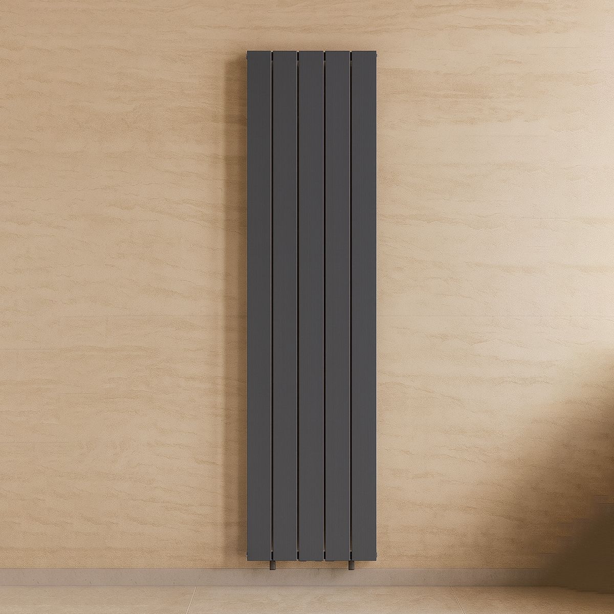Vertikalheizkörper aus Aluminium 180x47 cm, 978 W, 5 Elemente, Anthrazit, Armonico