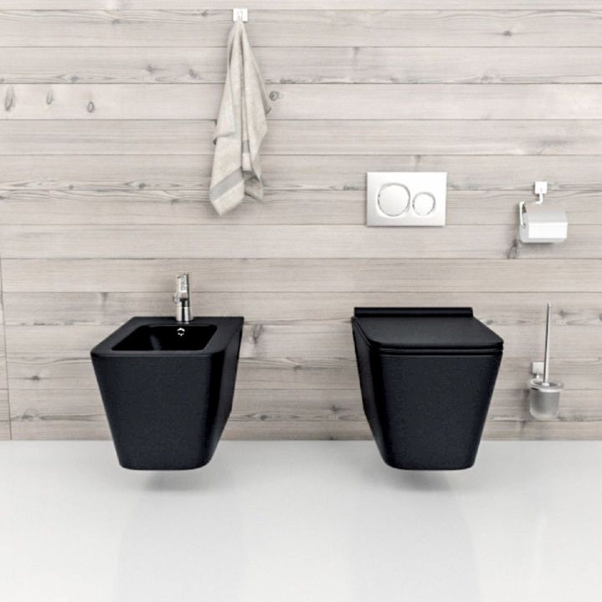 Duroplast-Deckel mit Soft-Close für WC-Becken Alfonso Mattschwarz