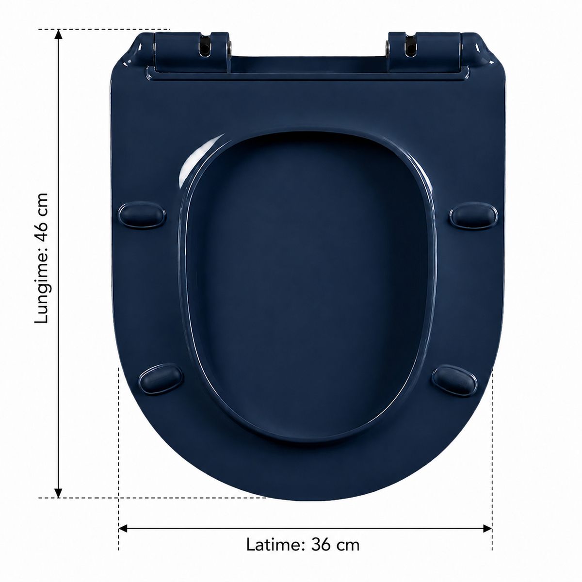 Duroplast-Toilettendeckel mit Soft-Close-Absenkautomatik und Quick-Release-System für Lazio WC, Terrazo Blau