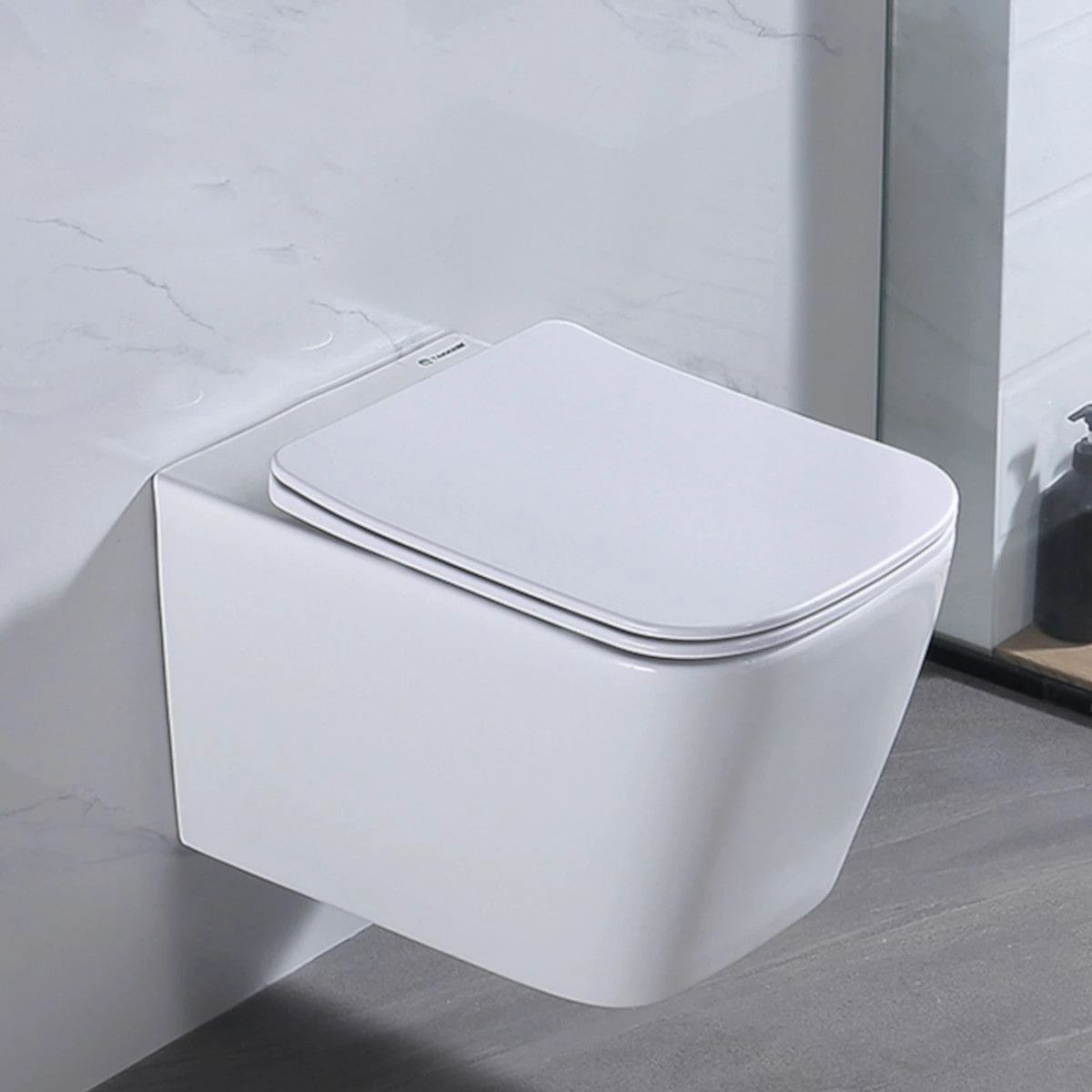 Slim-Deckel aus Duroplast mit Soft-Close-Funktion, einstellbarem Abstand, Quick Release, für Toilettenschüssel Alfonso Alb