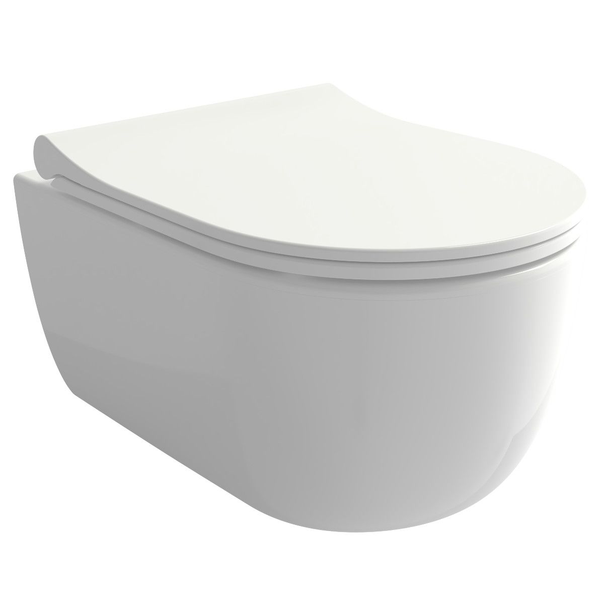 WC-Deckel Michael in Glänzend Weiß, Slim Modell mit Soft-Close