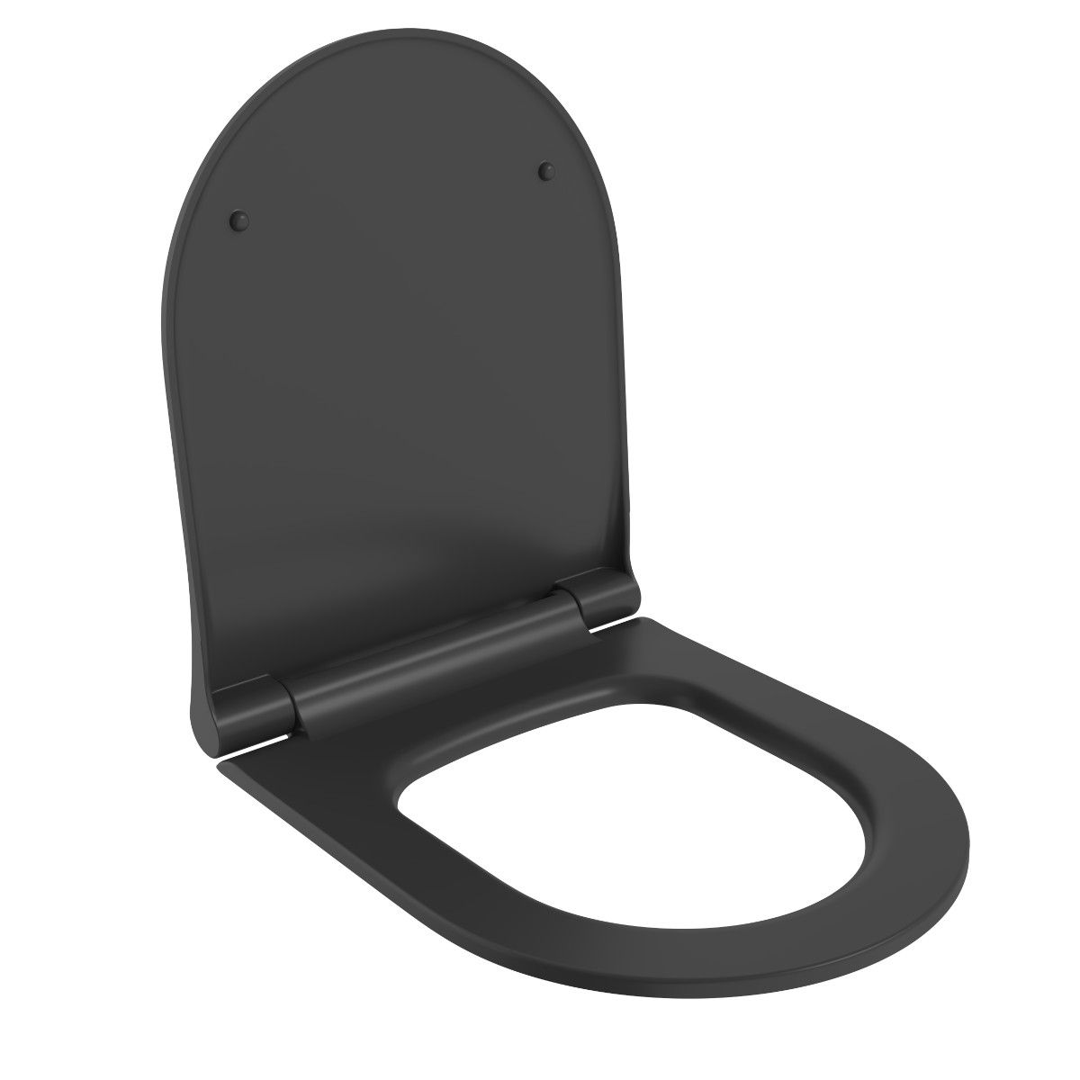 WC-Deckel Michael in Mattschwarz, Slim Modell mit Soft-Close