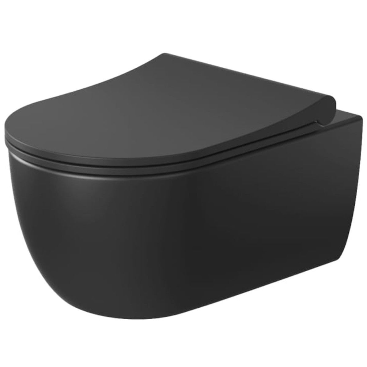 WC-Deckel Michael in Mattschwarz, Slim Modell mit Soft-Close