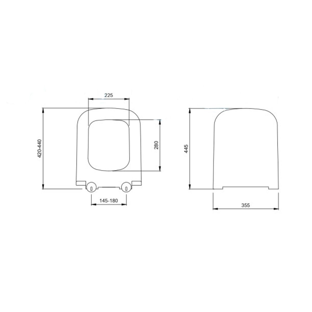 Universaler WC-Sitz, Slim, Duroplast, Soft-Close-Absenkautomatik, verstellbarer Abstand, Farbe Mattgrau