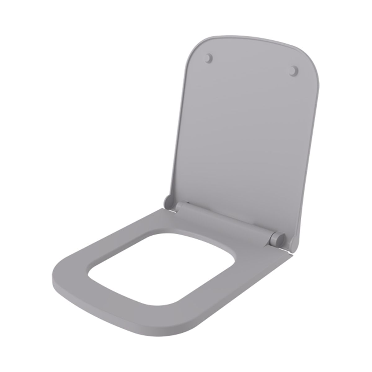 Universaler WC-Sitz, Slim, Duroplast, Soft-Close-Absenkautomatik, verstellbarer Abstand, Farbe Mattgrau