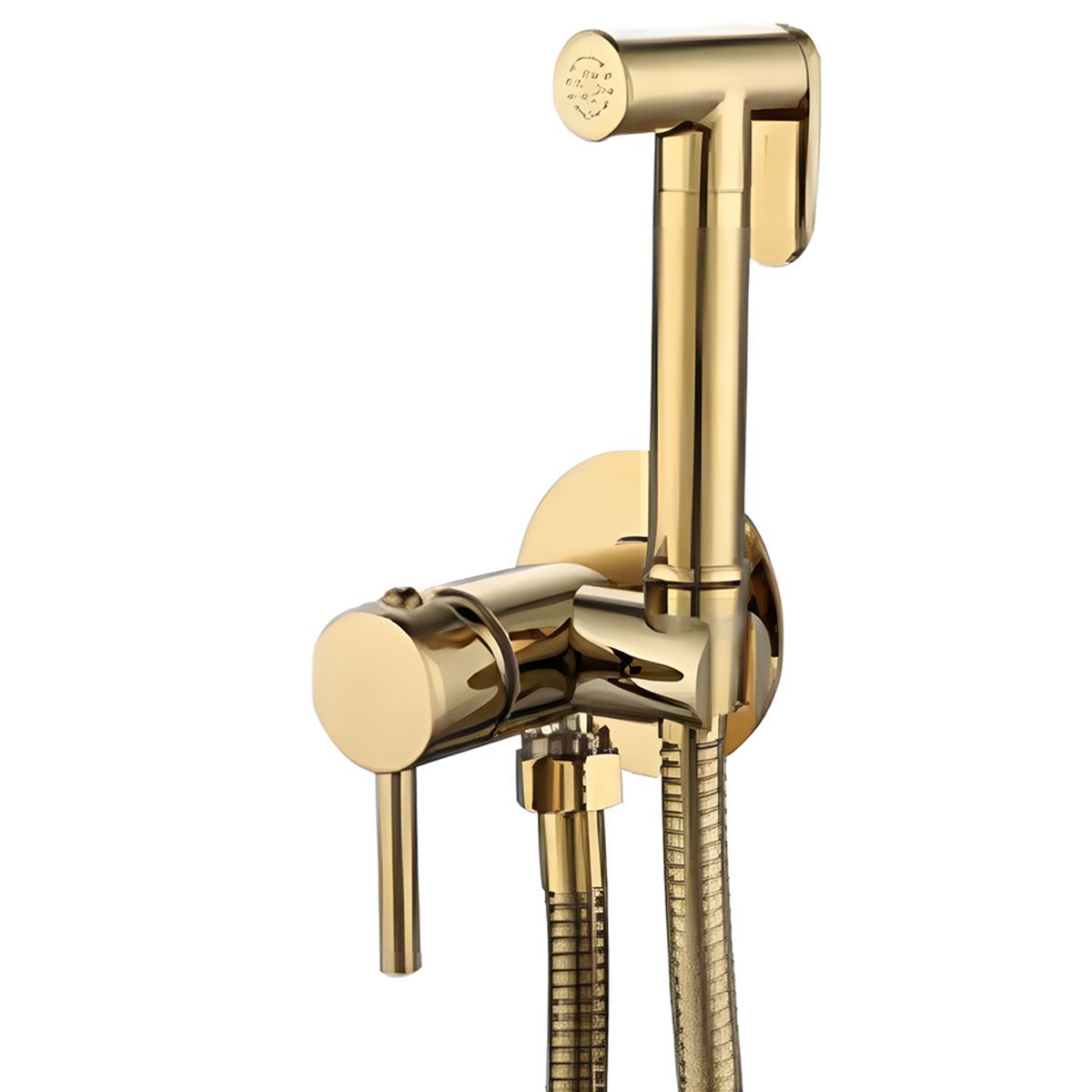 Hygienedusche, Warm- und Kaltwasser, Gold, Wandmontage, Messing, Neo