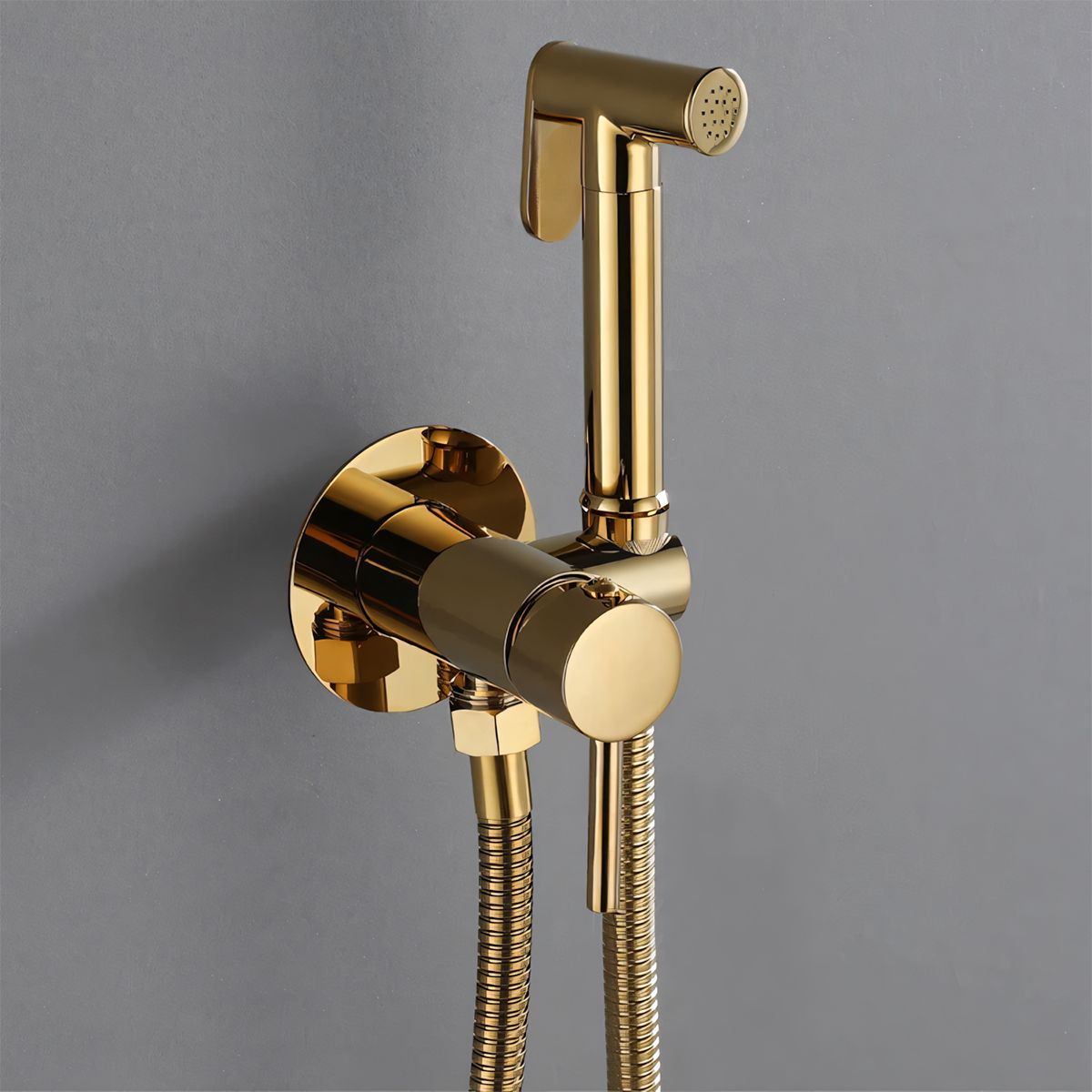 Hygienedusche, Warm- und Kaltwasser, Gold, Wandmontage, Messing, Neo