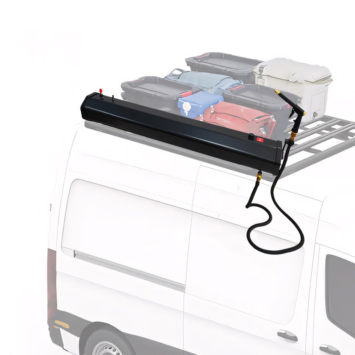 Solardusche für Auto und Camping, tragbar, 30 Liter Fassungsvermögen, Handbrause und Offroad-Spritzpistole, Schwarz, Cordoba