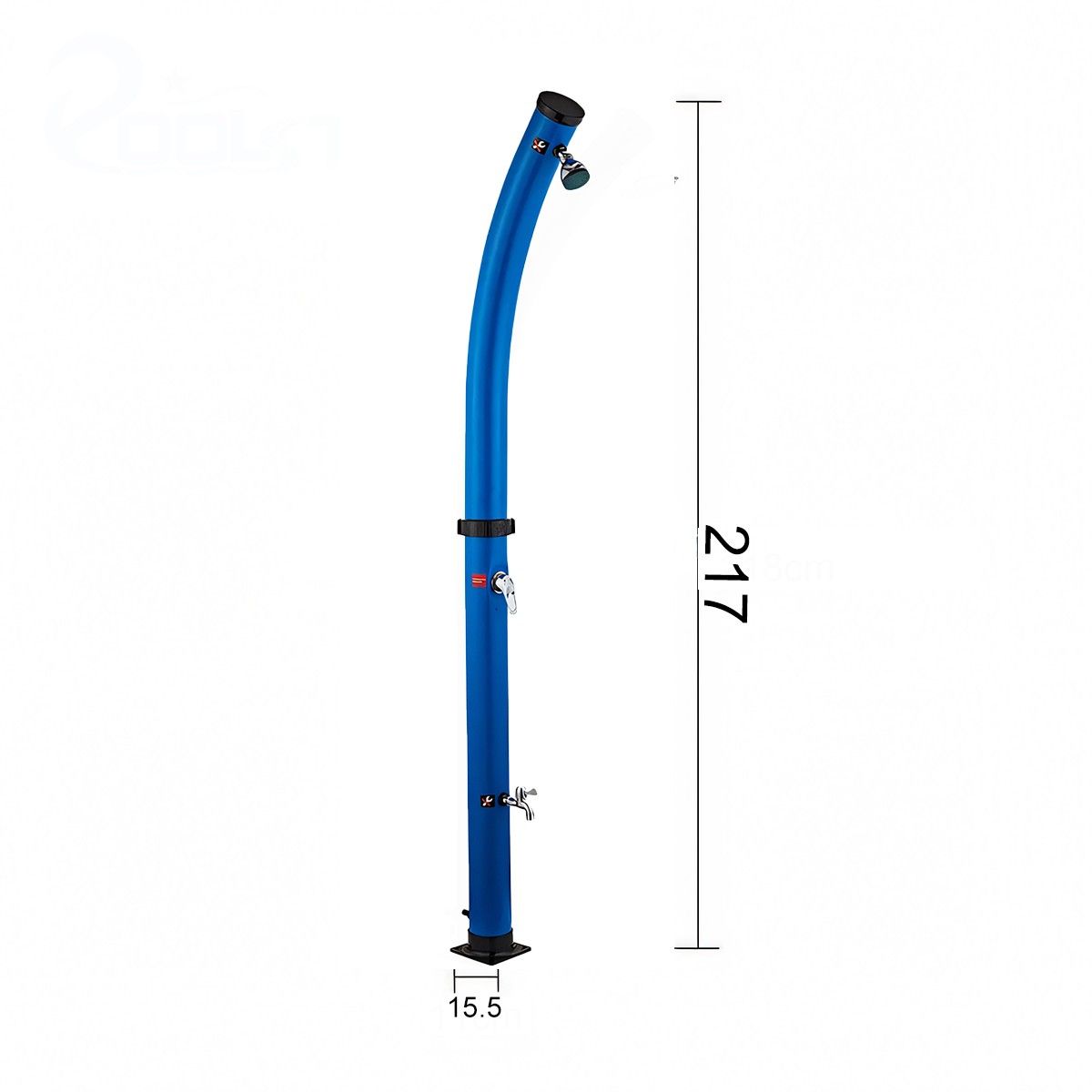 Solardusche für Garten und Pool, 20 Liter, Fußdusche, Regenduschkopf, PVC+ABS, Blau, Sevilia