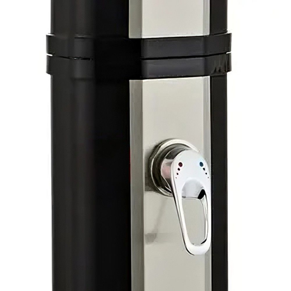 Solardusche für Garten und Pool, 35 Liter, Fußdusche, Regenduschkopf, PVC+ABS, Schwarz, Nickel matt, Cadiz