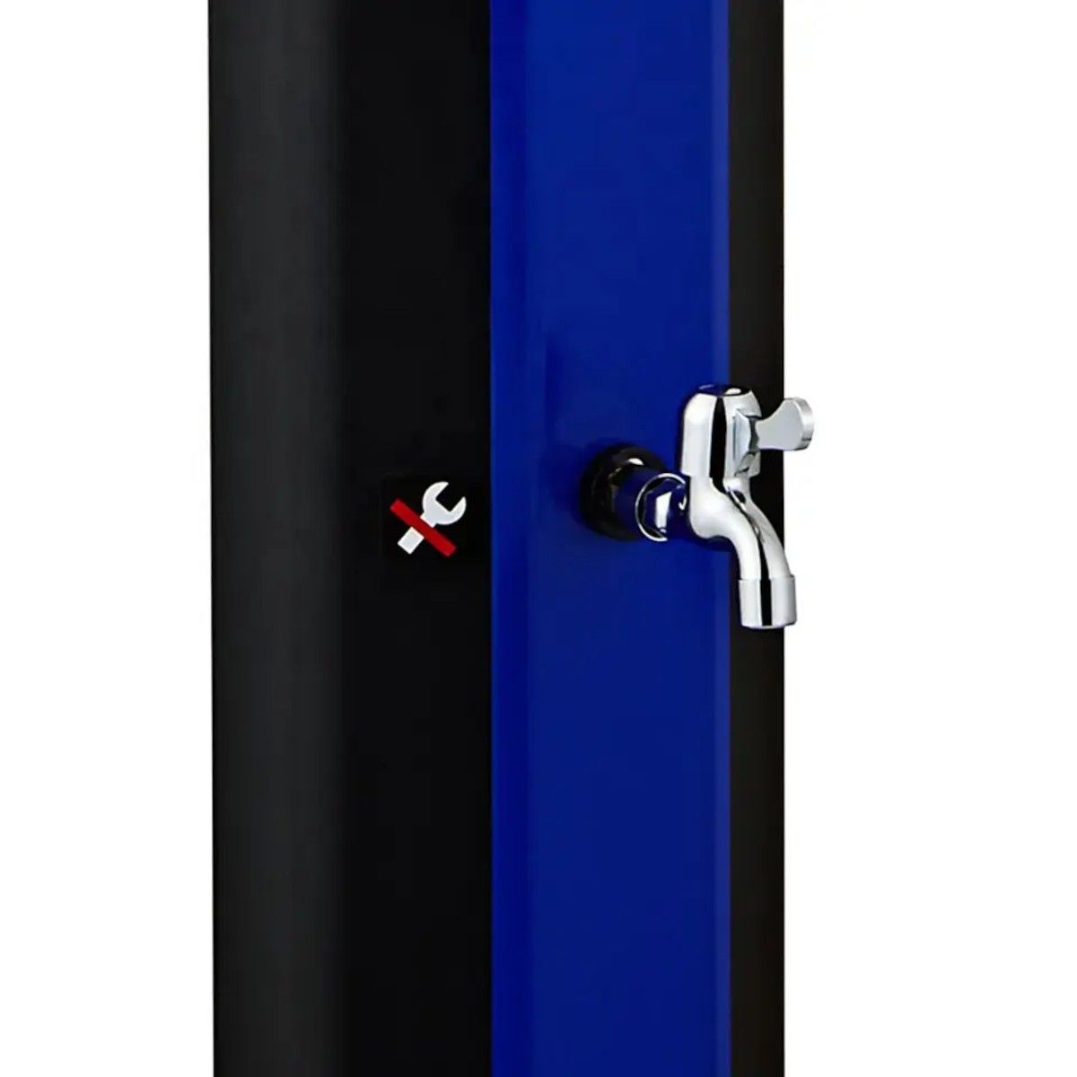 Solardusche, 60 Liter, Fußdusche, Handbrause und Thermometer, Regenduschkopf, PVC+ABS, Blau-Schwarz, Alicante