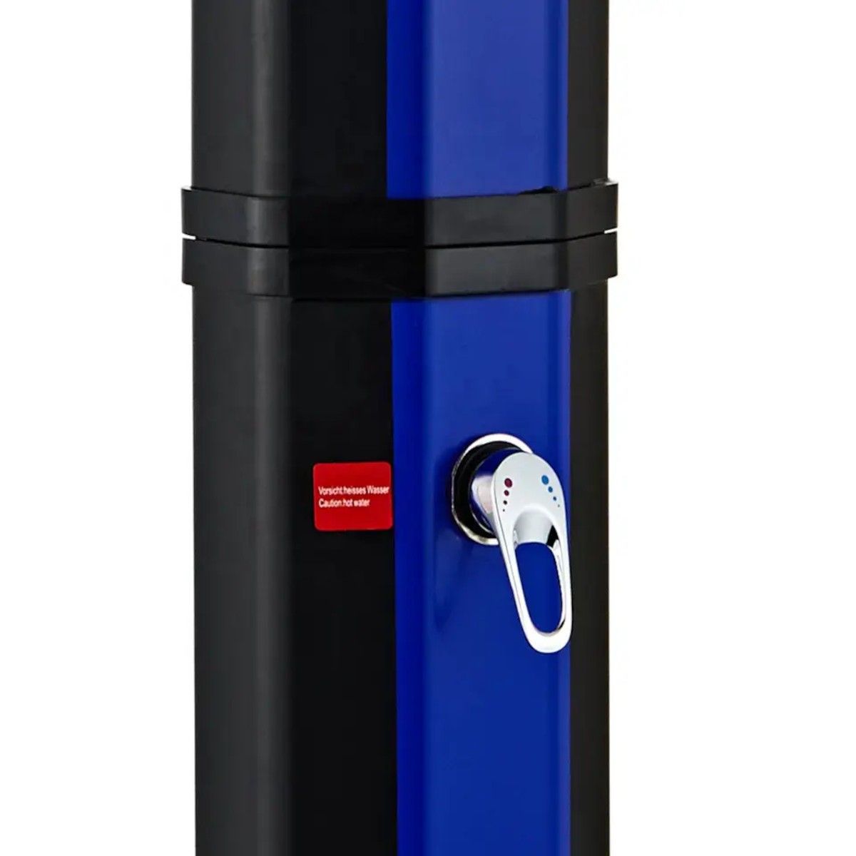Solardusche, 60 Liter, Fußdusche, Handbrause und Thermometer, Regenduschkopf, PVC+ABS, Blau-Schwarz, Alicante