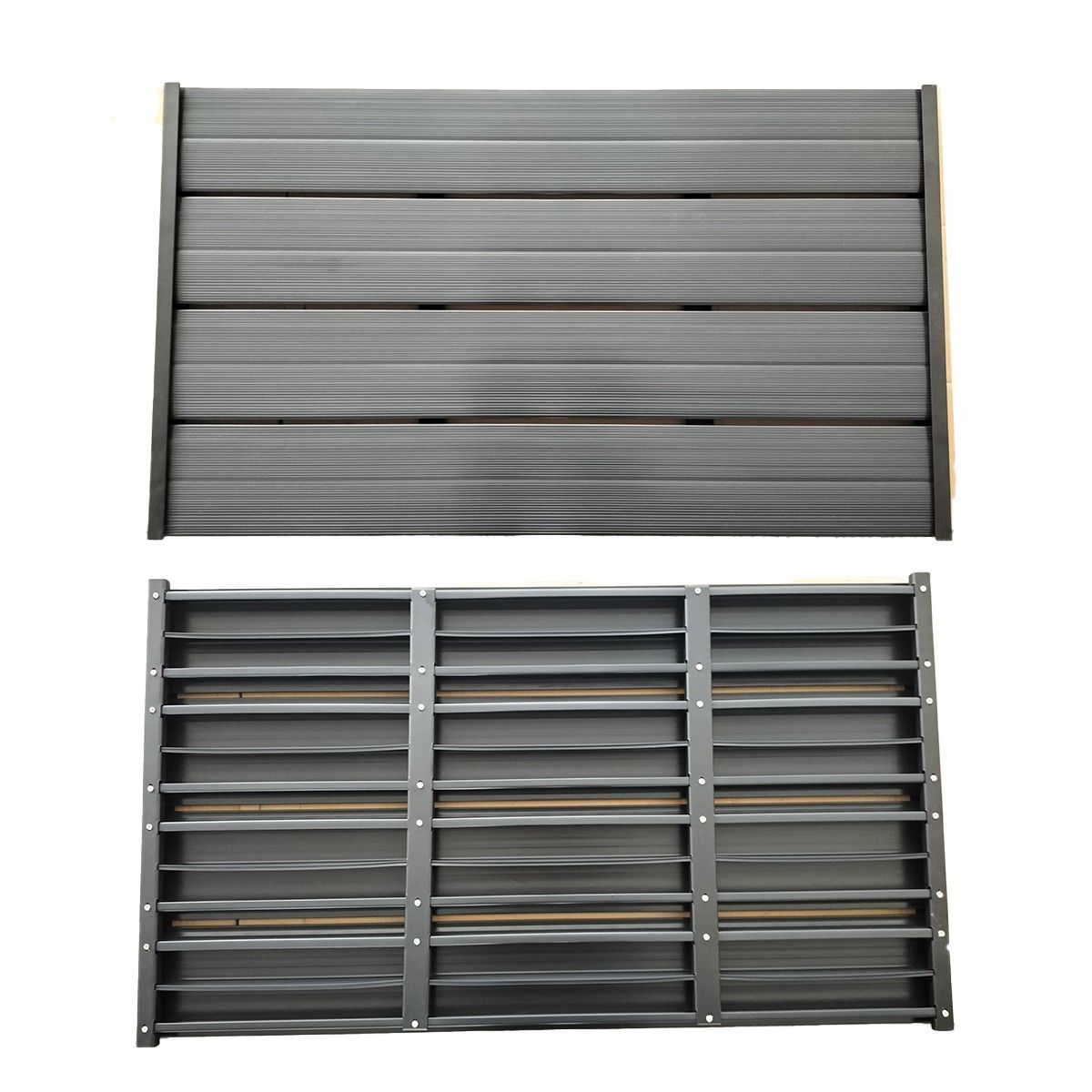 Bodenplattform aus PVC mit Stahlrahmen für Solardusche, Maße 101x60 cm, Schwarz, Aria