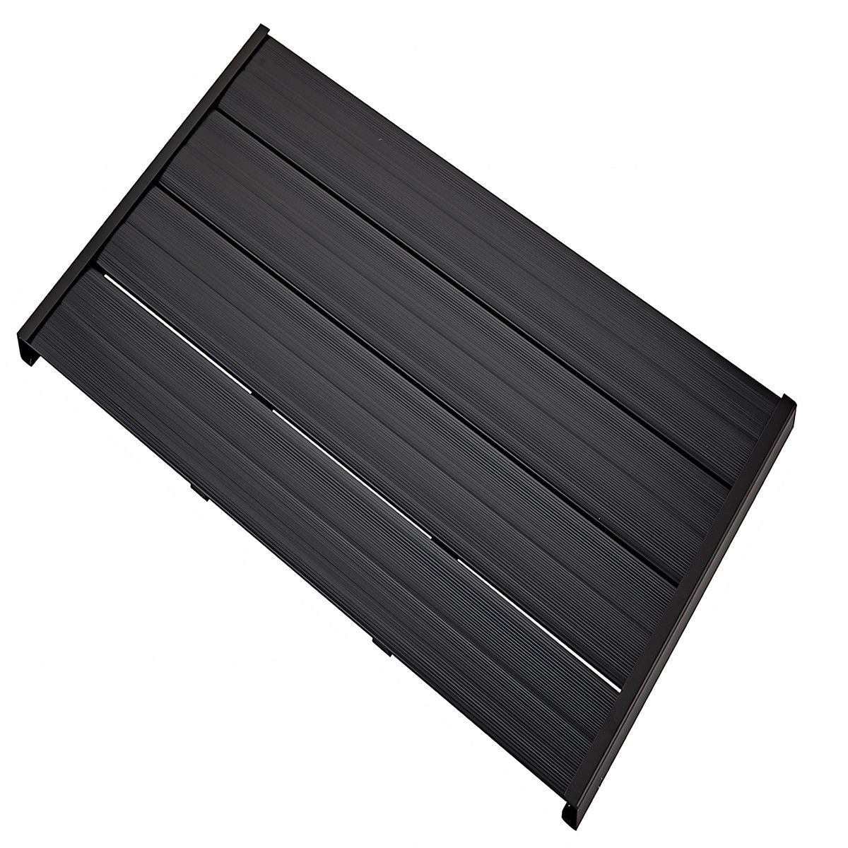 Bodenelement aus PVC mit Stahlrahmen für Solardusche, Maße 101x60 cm, Schwarz, Aria