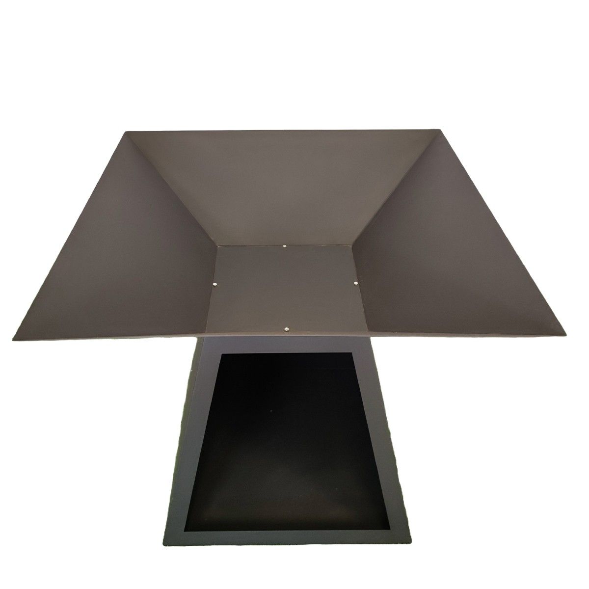 Holzgrill mit Grillplatte, große Kochfläche, Holzfach, 2 mm Cortenstahl, 100x100x90 cm, Schwarz, Rustico