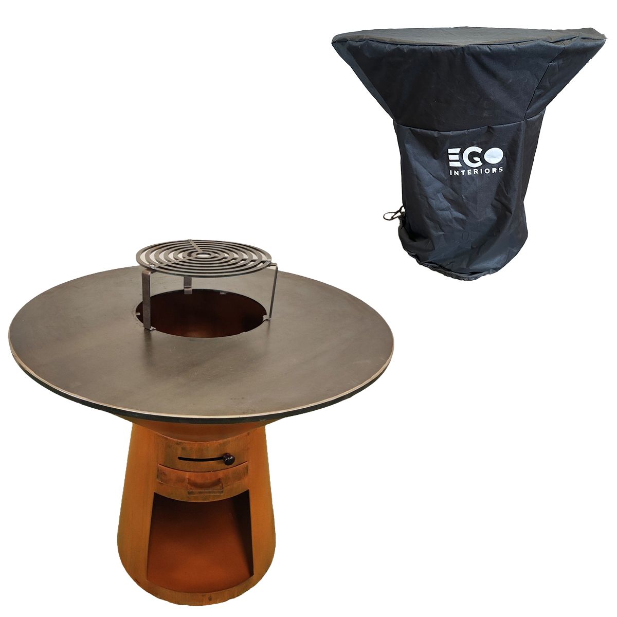 Schutzhülle wasserdicht aus Nylon mit Reißverschluss und Kordelzug für den Avangard-Grill, Durchmesser 100, schwarz