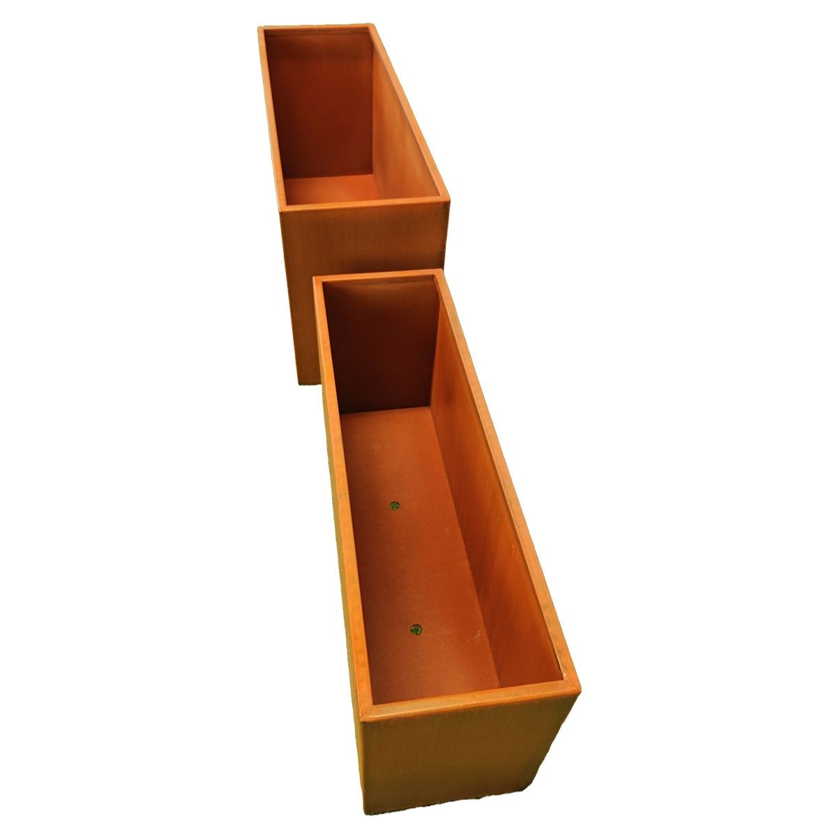 Rechteckiger Pflanzkübel, 2 mm Cortenstahl, Maße: 100x30x45 oder 120x40x55 cm, Bloom