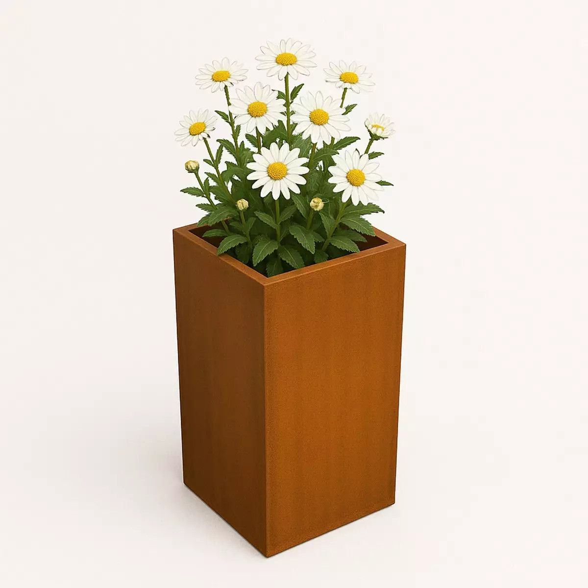 Pflanzkübel, 2 mm Cortenstahl, Höhe 60, 80, 100 cm, Braun, Florium