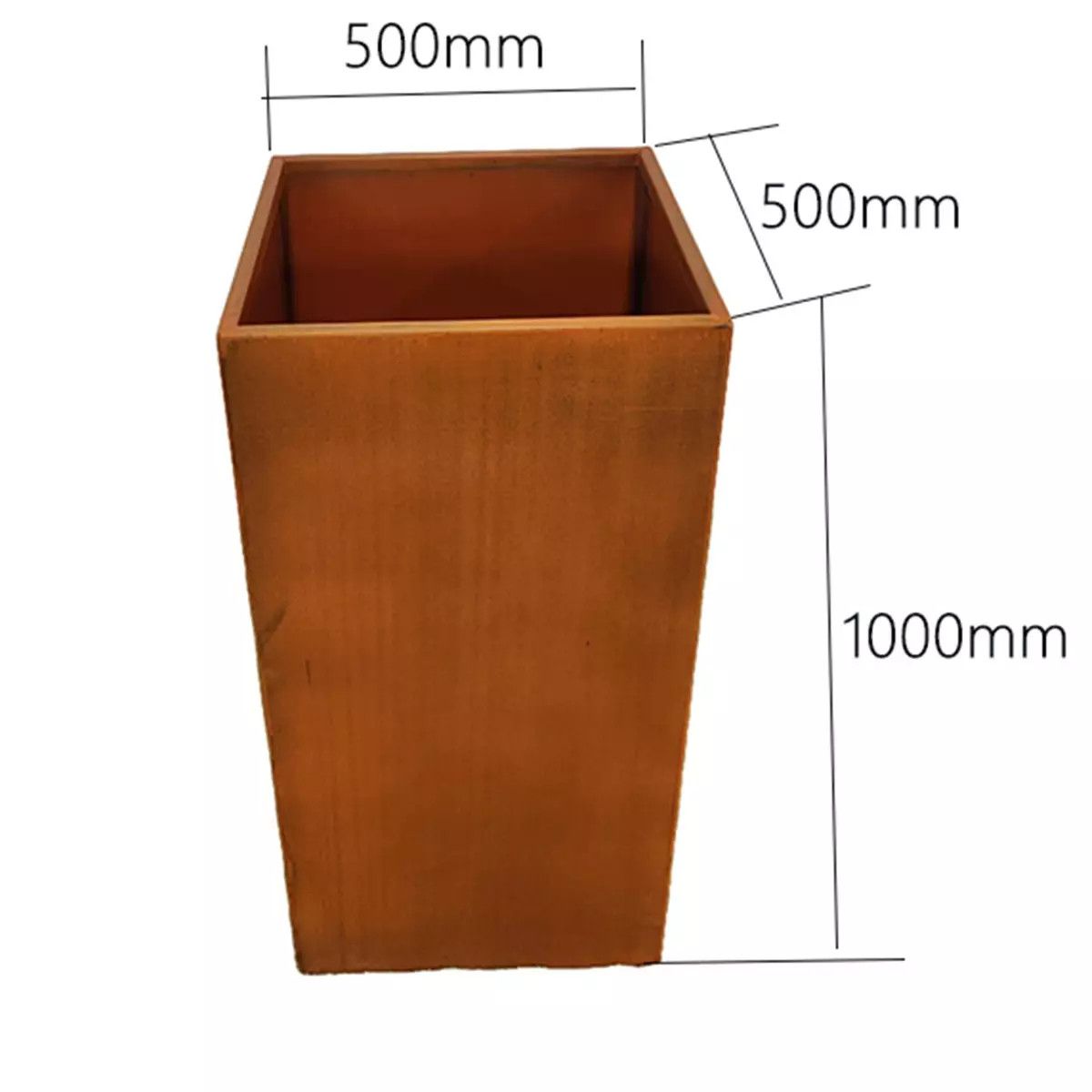 Pflanzkübel, 2 mm Cortenstahl, Höhe 60, 80, 100 cm, Braun, Florium