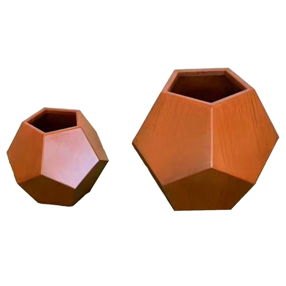 Polygonaler Pflanzkübel, 2 mm Cortenstahl, Durchmesser 38–55 cm, FlorArt