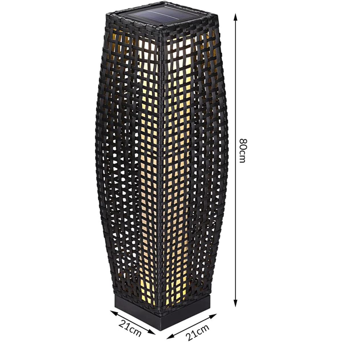 Solarlampe aus Polyrattan, Dämmerungssensor, Batterie inklusive, Schutzart IP44, 80 cm, Evelyn