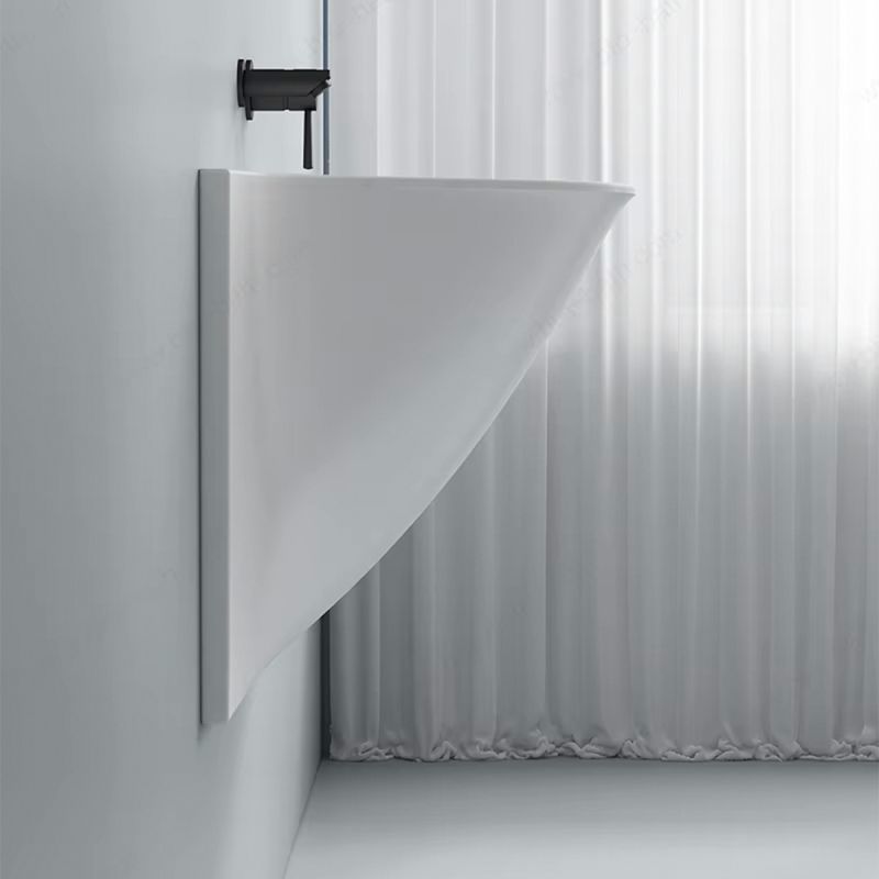 Wandmontiertes Waschbecken, Hochglanz Weiß, ultraschlankes Design, 90x41 cm, Liam
