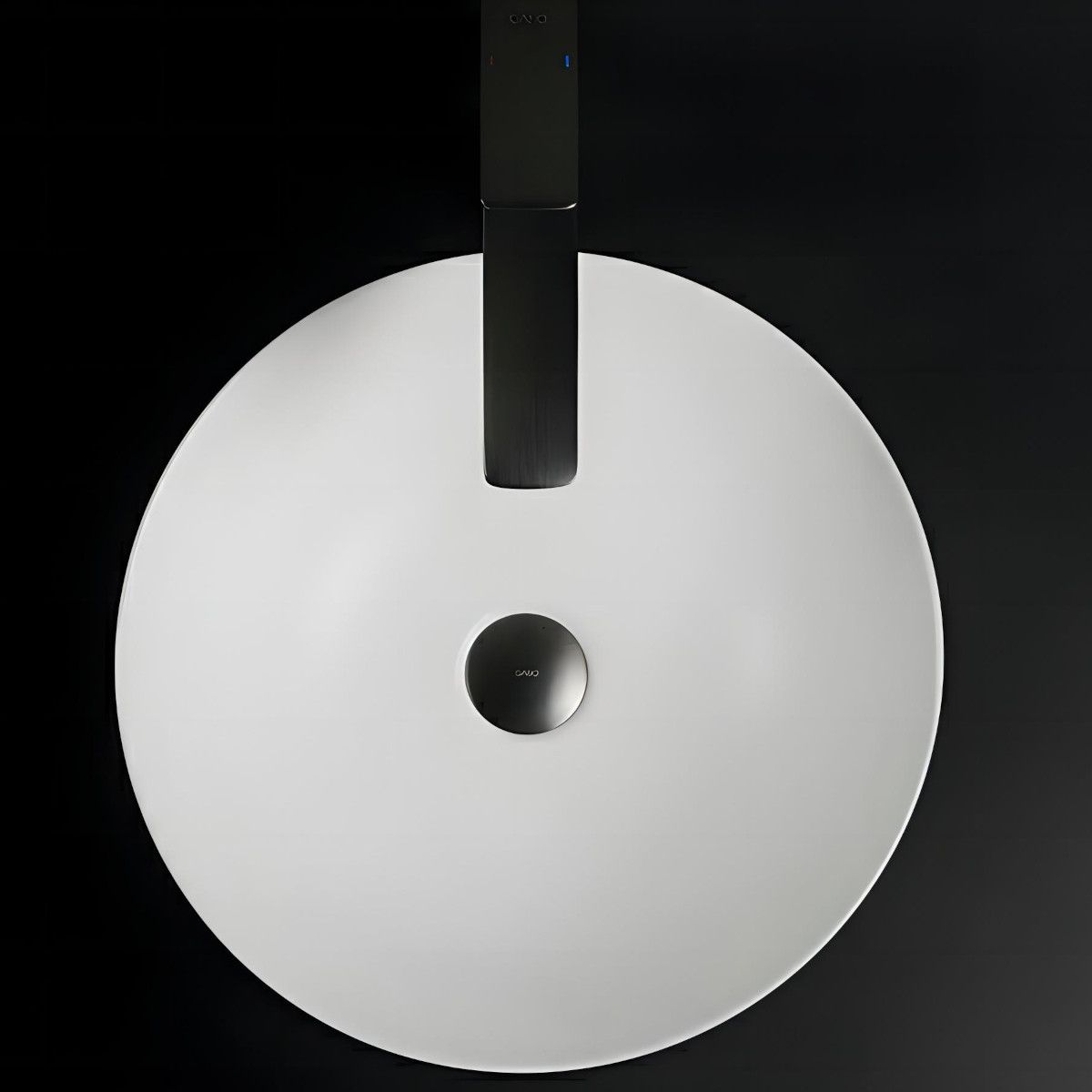 Waschbecken, Weiß Glänzend, Durchmesser 40 cm, Sanitärkeramik, Aufsatzmontage, Leona